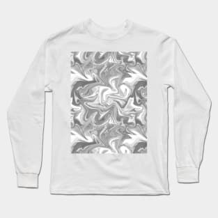 White Silk Marble - Digital Liquid Paint Long Sleeve T-Shirt